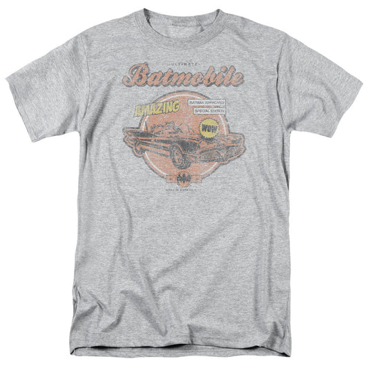 Batman Amazing Batmobile Mens T Shirt Athletic Heather Officially Licensed