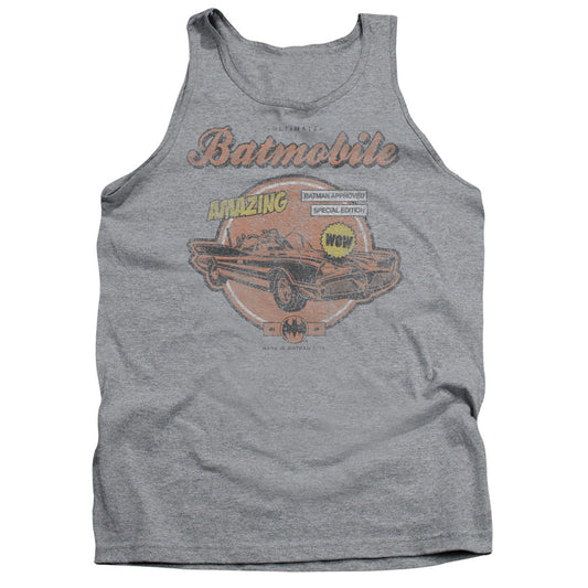 Batman Amazing Batmobile Mens Tank Top Shirt Athletic Heather Officially Licensed
