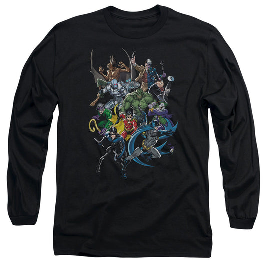 Batman Saints And Psychos Mens Long Sleeve Shirt Black Officially Licensed