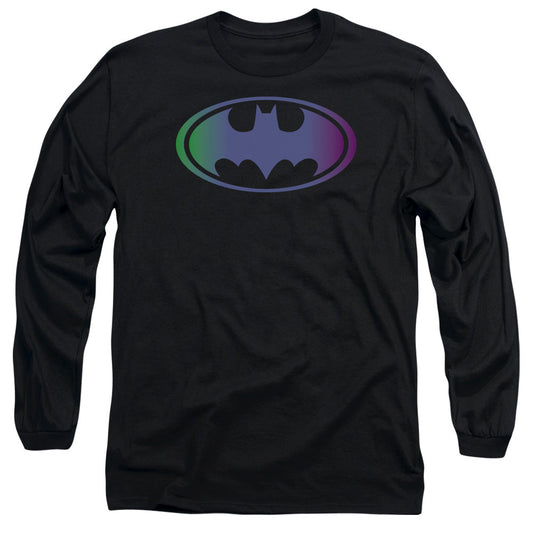 Batman Gradient Bat Logo Mens Long Sleeve Shirt Black Officially Licensed