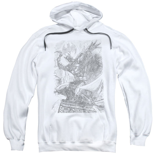 Batman Pencil Batarang Throw Mens Hoodie White Officially Licensed