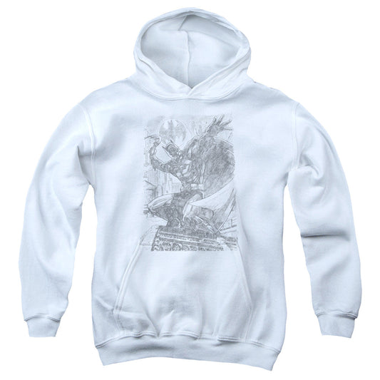 Batman Pencil Batarang Throw Kids Youth Hoodie White Officially Licensed