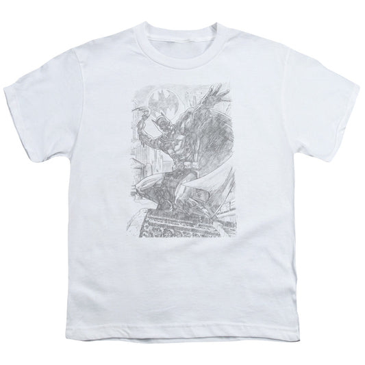 Batman Pencil Batarang Throw Kids Youth T Shirt White Officially Licensed