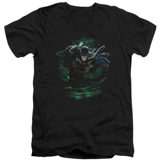 Batman Surprise Mens Slim Fit V Neck T Shirt Black Officially Licensed