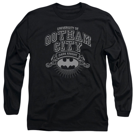 Batman University Of Gotham Mens Long Sleeve Shirt Black Officially Licensed