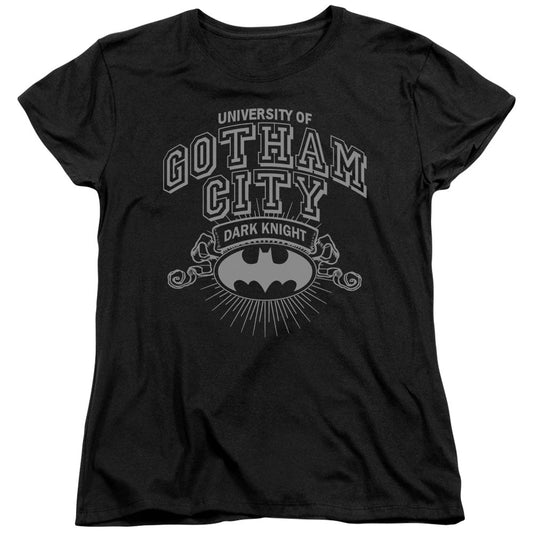 Batman University Of Gotham Womens T Shirt Black Officially Licensed