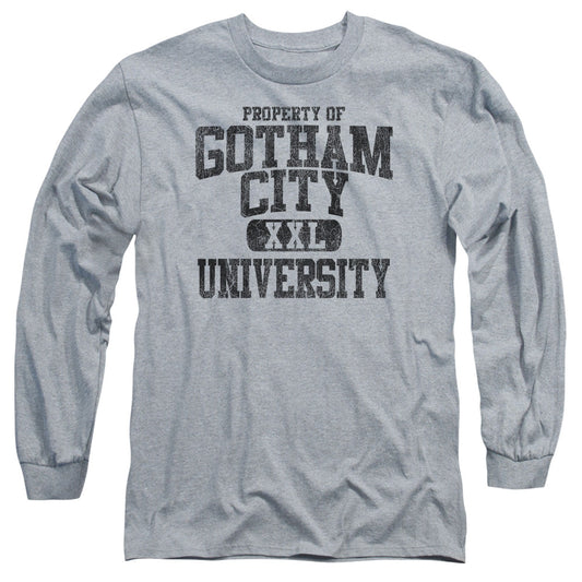 Batman Property Of Gcu Mens Long Sleeve Shirt Athletic Heather Officially Licensed