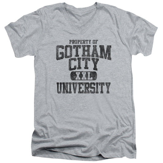 Batman Property Of Gcu Mens Slim Fit V Neck T Shirt Athletic Heather Officially Licensed