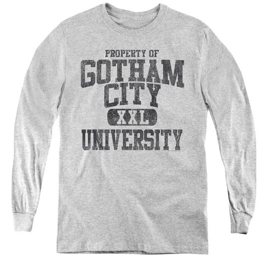 Batman Property Of Gcu Long Sleeve Kids Youth T Shirt Athletic Heather Officially Licensed