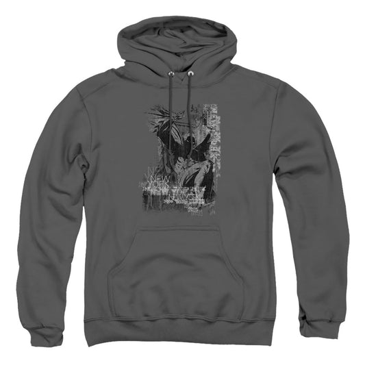 Batman The Knight Life Mens Hoodie Charcoal Officially Licensed