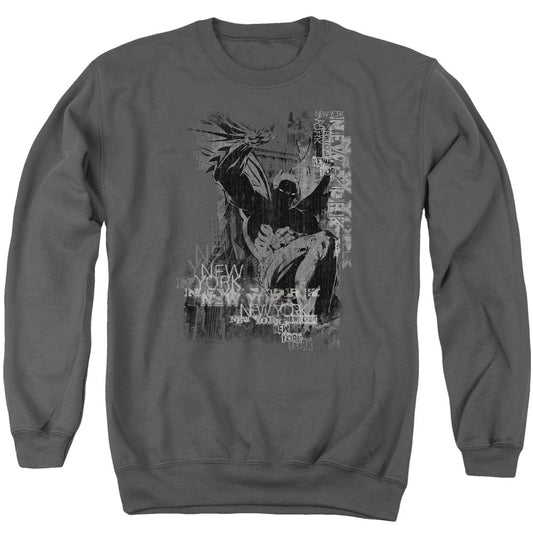 Batman The Knight Life Mens Crewneck Sweatshirt Charcoal