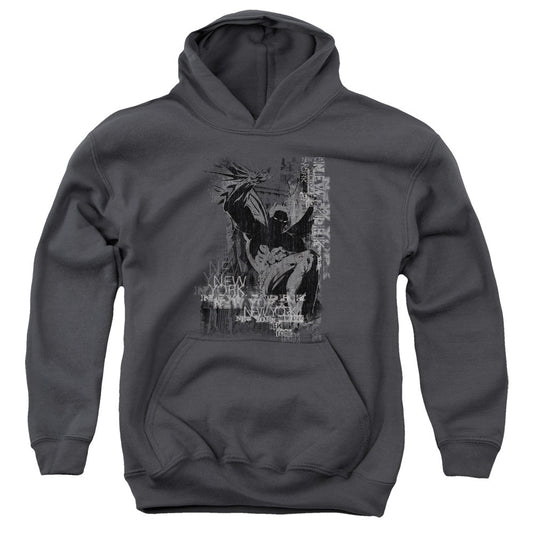 Batman The Knight Life Kids Youth Hoodie Charcoal Officially Licensed