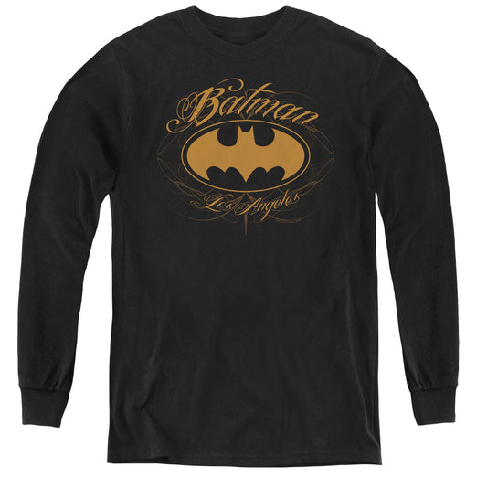 Batman Batman La Long Sleeve Kids Youth T Shirt Black Officially Licensed