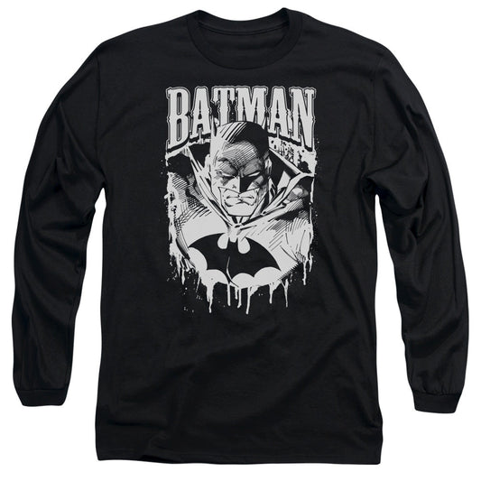 Batman Bat Metal Mens Long Sleeve Shirt Black Officially Licensed
