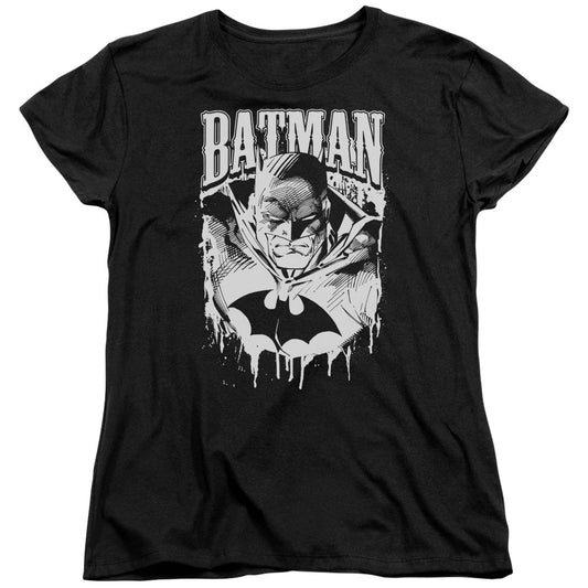 Batman Bat Metal Womens T Shirt Black Officially Licensed