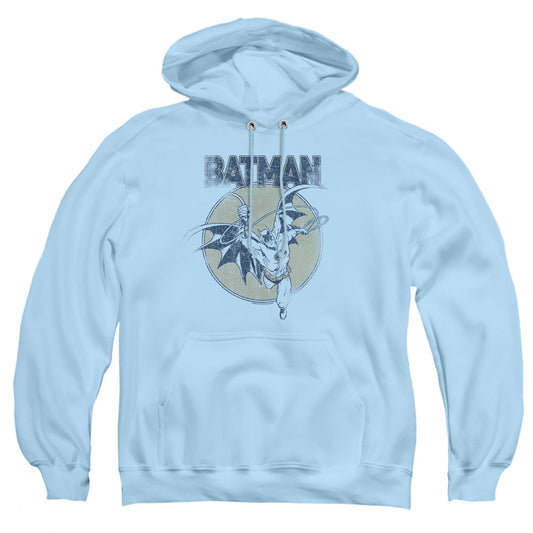Batman Swinging Bat Mens Hoodie Light Blue Officially Licensed