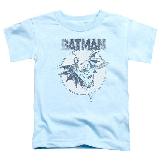 Batman Swinging Bat Toddler Kids Youth T Shirt Light Blue Officially Licensed