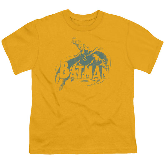 Batman Heres Batman Kids Youth T Shirt Gold Officially Licensed