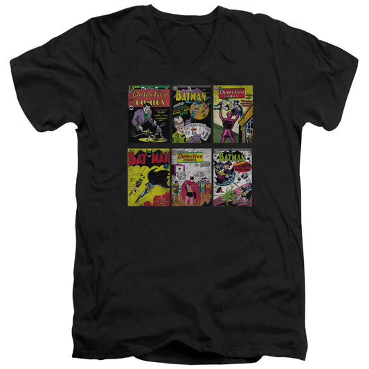 Batman Bm Covers Mens Slim Fit V Neck T Shirt Black Officially Licensed