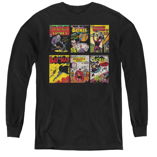 Batman Bm Covers Long Sleeve Kids Youth T Shirt Black Officially Licensed