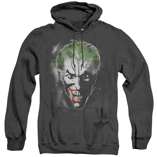 Batman Face Of Madness Heather Mens Hoodie Black Officially Licensed