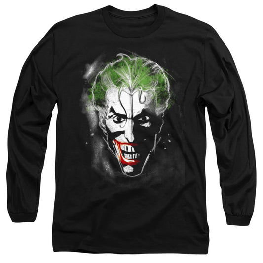 Batman Face Of Madness Mens Long Sleeve Shirt Black Officially Licensed