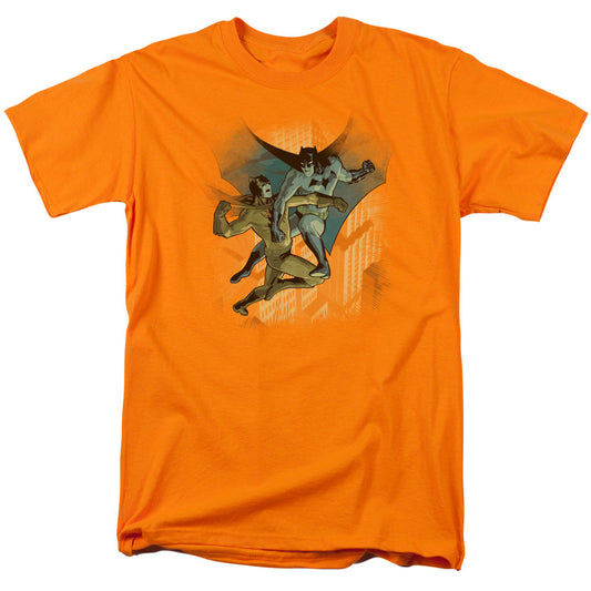 Batman Batman Vs Catman Mens T Shirt Orange Officially Licensed
