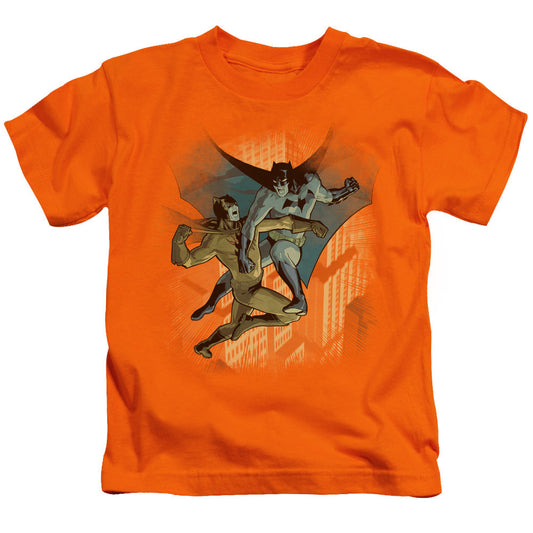 Batman Batman Vs Catman Juvenile Kids Youth T Shirt Orange Officially Licensed