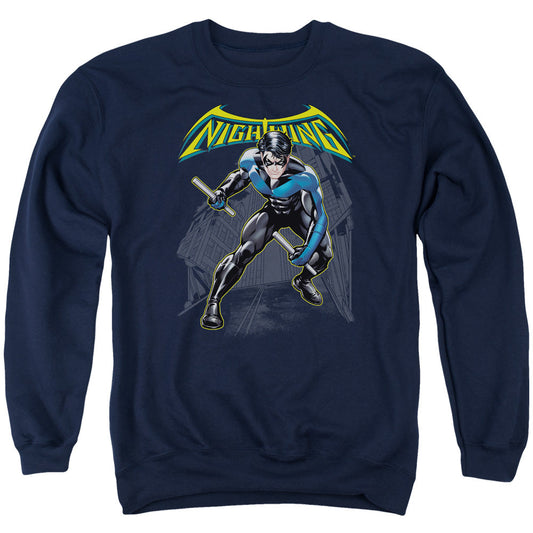 Batman Nightwing Mens Crewneck Sweatshirt Navy Blue Officially Licensed