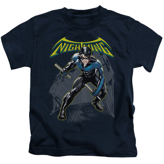 Batman Nightwing Juvenile Kids Youth T Shirt Navy Blue Officially Licensed