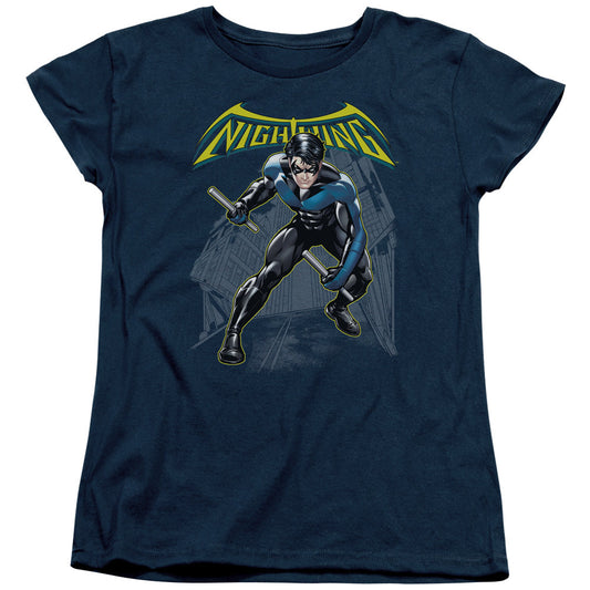 Batman Nightwing Womens T Shirt Navy Blue Officially Licensed