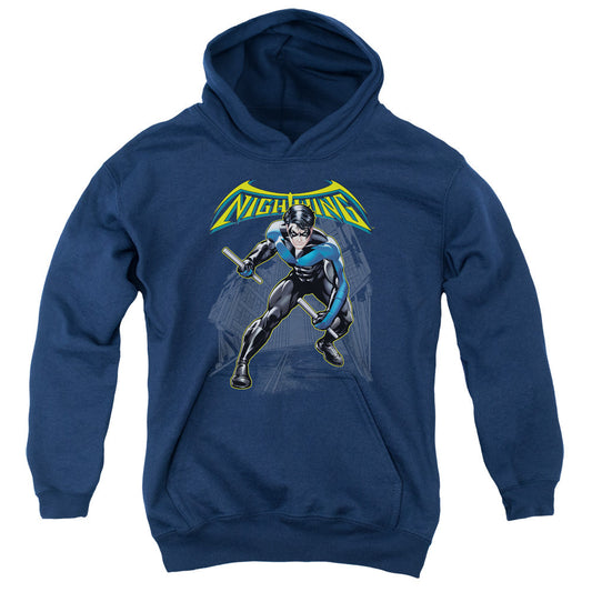 Batman Nightwing Kids Youth Hoodie Navy Blue Officially Licensed