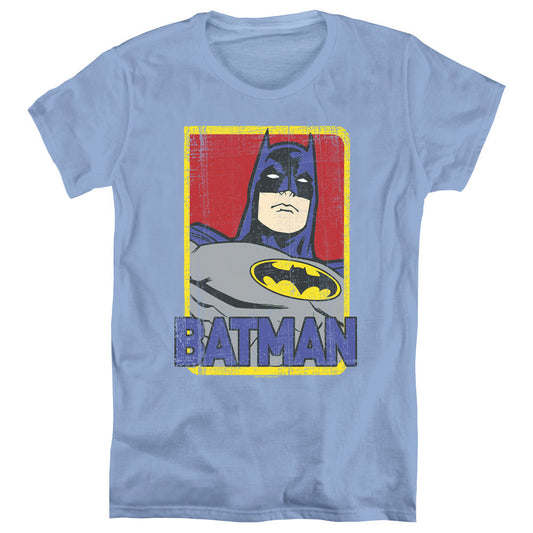 Batman Primary Womens T Shirt Carolina Blue Officially Licensed