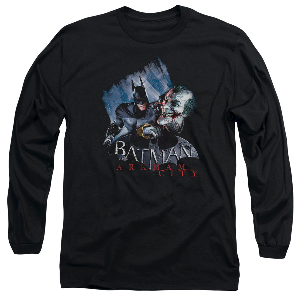 Arkham City Jokes On You! Mens Long Sleeve Shirt Black Officially Licensed