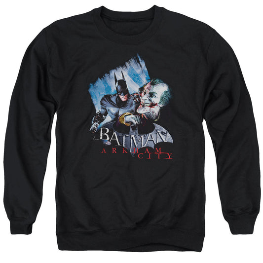 Arkham City Jokes On You! Mens Crewneck Sweatshirt Black