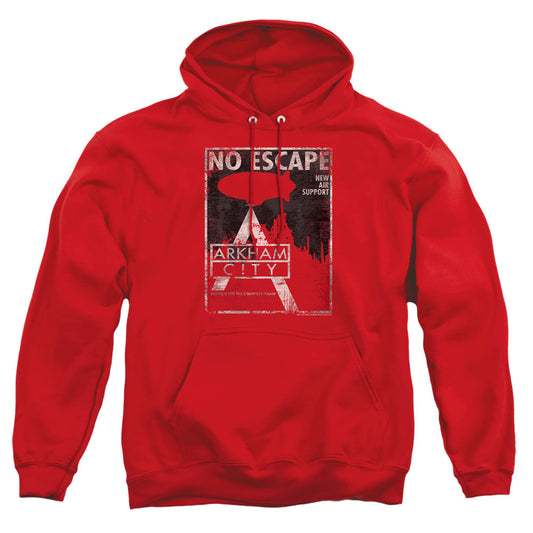 Arkham City No Escape Mens Hoodie Red Officially Licensed