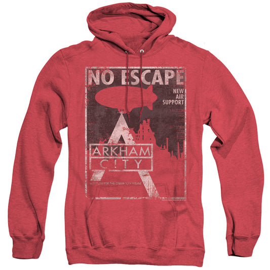 Arkham City No Escape Heather Mens Hoodie Red Officially Licensed