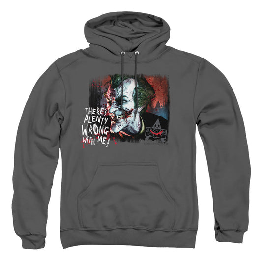 Arkham City Plenty Wrong Mens Hoodie Charcoal Officially Licensed
