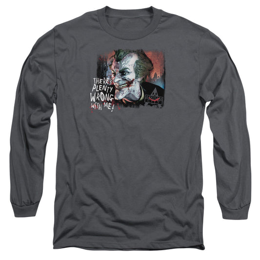 Arkham City Plenty Wrong Mens Long Sleeve Shirt Charcoal Officially Licensed