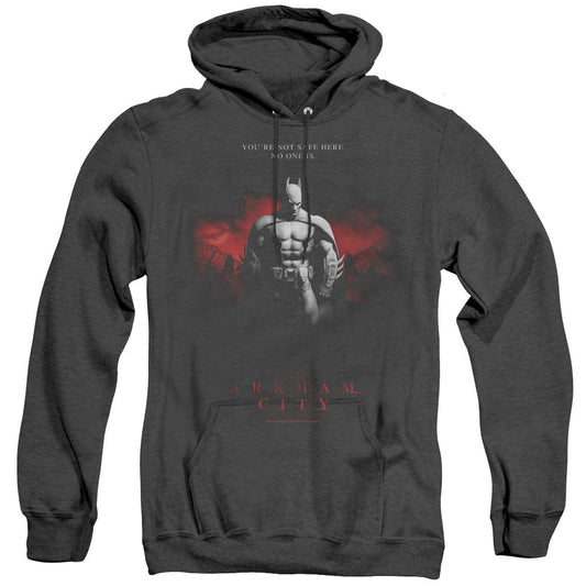 Arkham City Standing Strong Heather Mens Hoodie Black Officially Licensed
