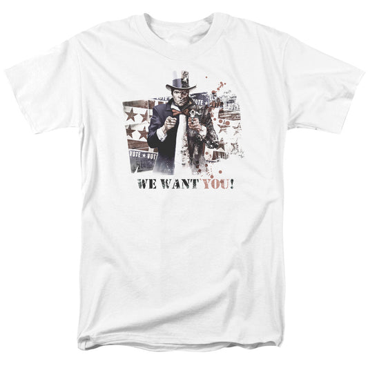 Arkham City We Want You Mens T Shirt White Officially Licensed
