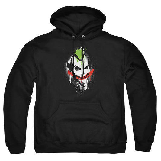Arkham City Spraypaint Smile Mens Hoodie Black Officially Licensed