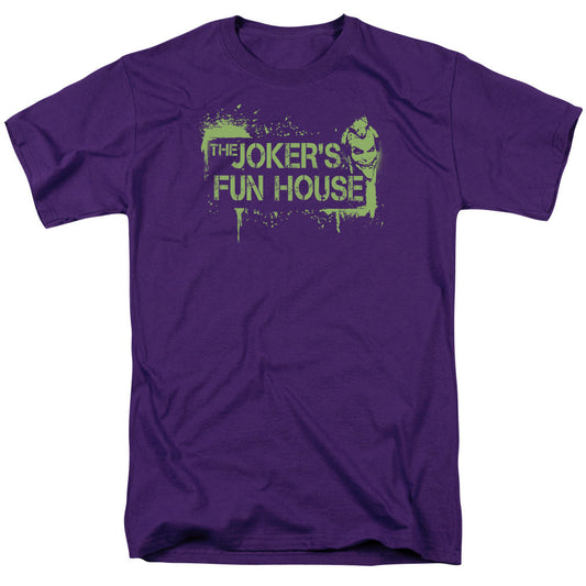 Arkham City Jokers Fun House Mens T Shirt Purple Officially Licensed