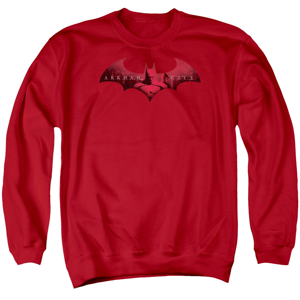 Arkham City In The City Mens Crewneck Sweatshirt Red