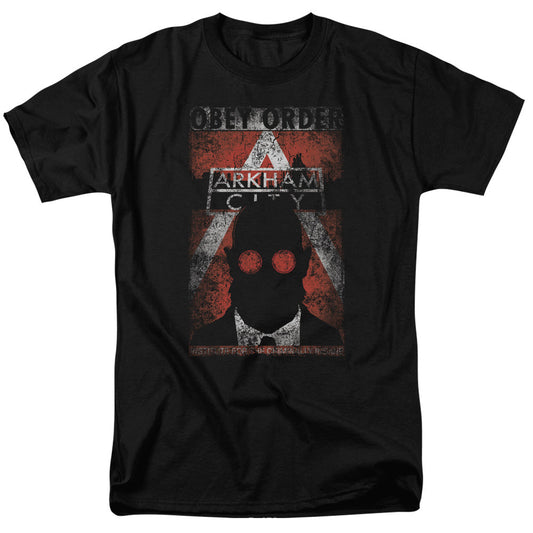 Arkham City Obey Order Poster Mens T Shirt Black Officially Licensed