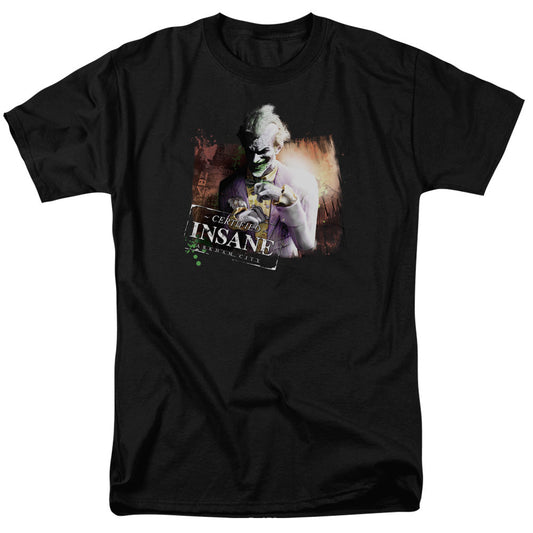 Arkham City Certified Insane Mens T Shirt Black Officially Licensed
