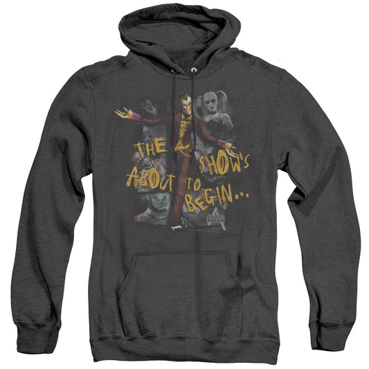 Arkham City About To Begin Heather Mens Hoodie Black Officially Licensed