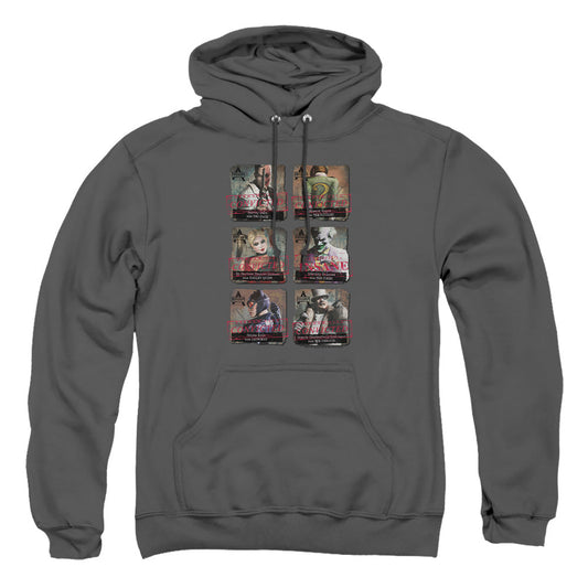 Arkham City Arkham Lineup Mens Hoodie Charcoal Officially Licensed