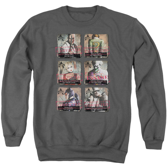 Arkham City Arkham Lineup Mens Crewneck Sweatshirt Charcoal