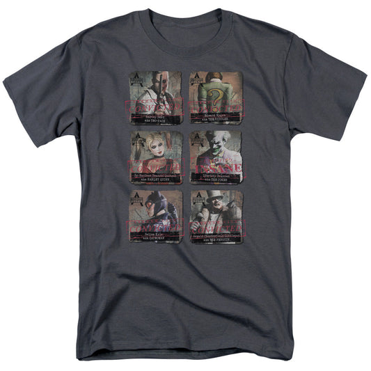 Batman Arkham City Arkham Lineup Mens T Shirt Charcoal Officially Licensed